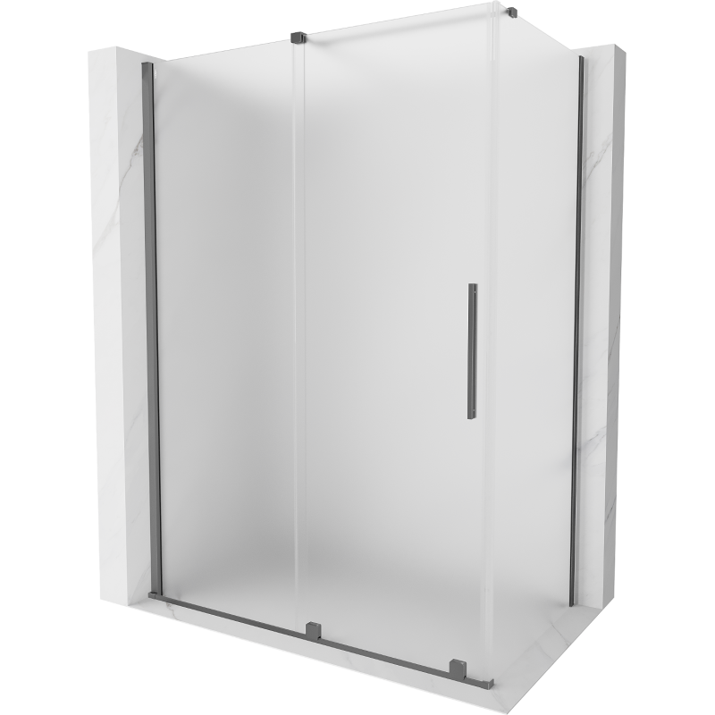 Mexen Velar posuvná sprchová kabína 130 x 70 cm, matné sklo, gun metal - 871-130-070-31-95