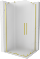 Mexen Velar Duo posuvná sprchová kabína 90 x 80 cm, matné sklo, zlatá kartáčovaná - 871-090-080-32-55