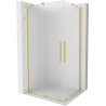 Mexen Velar Duo posuvný sprchový kút 100 x 90 cm, námraza, zlatá kefovaná - 871-100-090-32-55