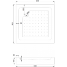 Mexen Rio štvorcový sprchovací kút 80 x 80 cm, matný, chróm + vanička, biela - 860-080-080-01-30-4510