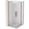 Mexen Velar Duo posuvná sprchová kabína 90 x 90 cm, námraza, ružové zlato - 871-090-090-32-60
