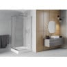 Mexen Rio štvorcový sprchovací kút 90 x 90 cm, mráz, chróm + vanička Rio, biela - 860-090-090-01-30-4510