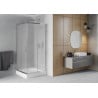 Mexen Rio štvorcový sprchovací kút 90 x 90 cm, mráz, chróm + vanička Rio, biela - 860-090-090-01-30-4510