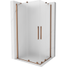 Mexen Velar Duo posuvná sprchová kabína 90 x 80 cm, matné sklo, ružové zlato - 871-090-080-32-60