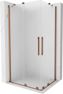 Mexen Velar Duo posuvná sprchová kabína 100 x 90 cm, matné sklo, ružové zlato - 871-100-090-32-60