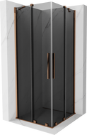 Mexen Velar Duo sprchový kút zasúvací 80 x 80 cm, grafit, ružové zlato - 871-080-080-42-60