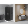 Mexen Rio štvorcový sprchovací kút 80 x 80 cm, grafit, chróm + sprchová vanička, biela - 860-080-080-01-40-4510