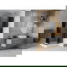 Mexen Rio štvorcová sprchová kabína 80 x 80 cm, grafitová čierna, chrómová + závesný bidet Rio, biela- 860-080-080-01-40-4510
