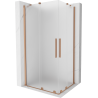 Mexen Velar Duo posuvná sprchová kabína 90 x 80 cm, mrazivá, brúsená meď - 871-090-080-32-65