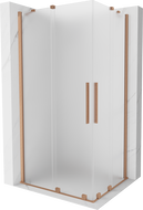 Mexen Velar Duo posuvná sprchová kabína 90 x 80 cm, námraza, kartáčovaná meď - 871-090-080-32-65