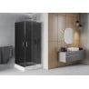 Mexen Rio štvorcová sprchová kabína 90 x 90 cm, grafitová čierna, chrómová + závesný bidet Rio, biela- 860-090-090-01-40-4510