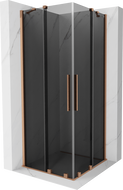Mexen Velar Duo sprchový kút zasúvací 80 x 80 cm, grafit, brúsená meď - 871-080-080-42-65