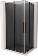 Mexen Velar Duo sprchovací kút posuvný 90 x 80 cm, grafit, leštená meď - 871-090-080-42-65