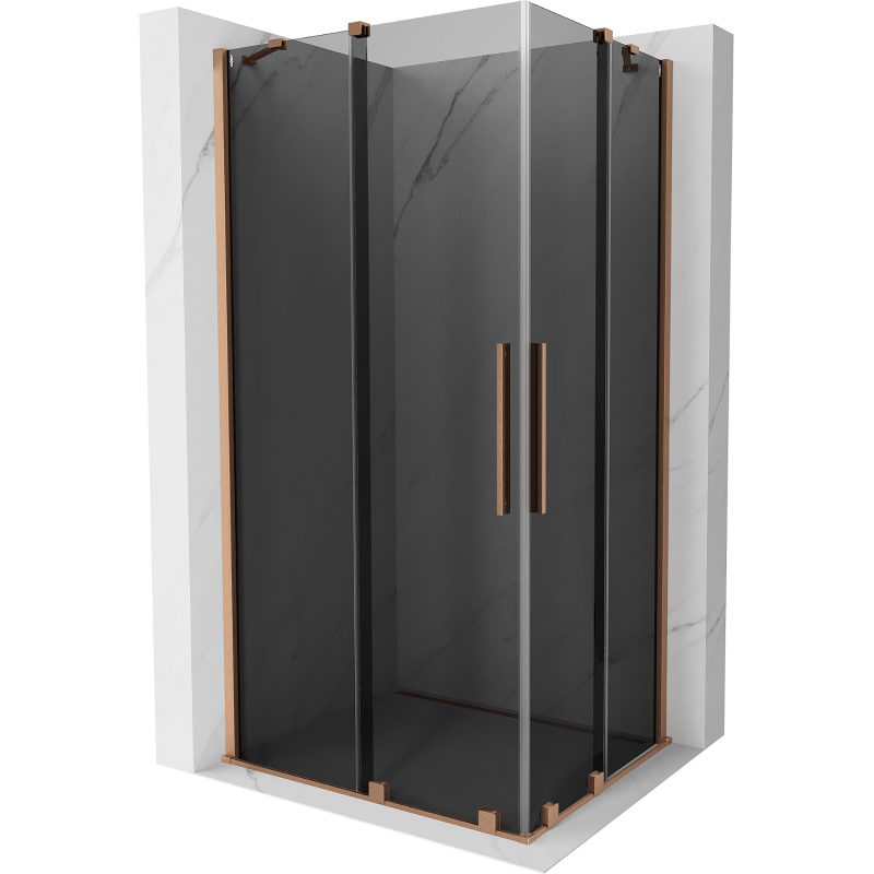 Mexen Velar Duo posuvná sprchová kabína 100 x 90 cm, grafitová, brúsená meď - 871-100-090-42-65