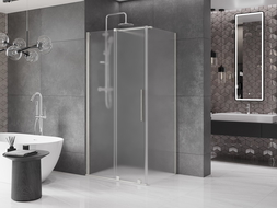 Mexen Velar sprchovací kút posuvný 110 x 75 cm, mráz, brúsený nikel - 871-110-075-31-97