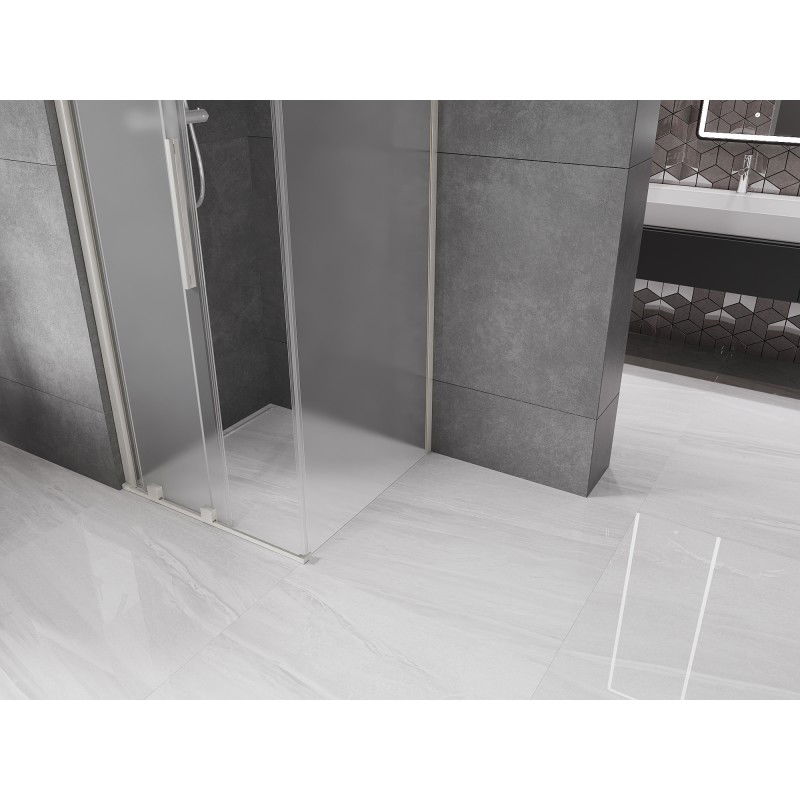 Mexen Velar posuvná sprchová kabína 110 x 110 cm, mrazenie, brúsený nikel - 871-110-110-31-97