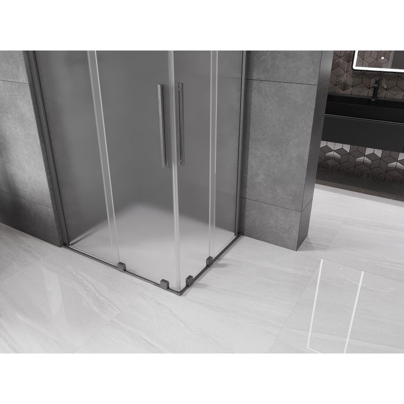 Mexen Velar Duo sprchová kabína posuvná 100 x 90 cm, námraza, brúsená gun gray - 871-100-090-32-66