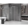 Mexen Velar posuvný sprchový kút 130 x 85 cm, mráz, kartáčovaný nikel - 871-130-085-31-97