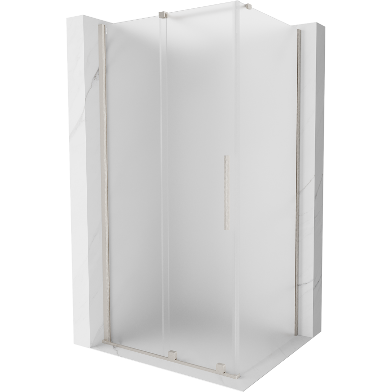 Mexen Velar posuvný sprchový kút 130 x 85 cm, mráz, kartáčovaný nikel - 871-130-085-31-97