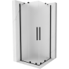 Mexen Velar Duo 80 x 80 cm posuvná sprchová kabína, mrazená, čierna - 871-080-080-32-70