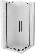 Mexen Velar Duo posuvný sprchovací kút 80 x 80 cm, mráz, čierna - 871-080-080-32-70