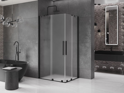Mexen Velar Duo posuvná sprchová kabína 90 x 80 cm, matná, čierna - 871-090-080-32-70