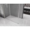 Mexen Velar posuvný sprchový kút 150 x 85 cm, matný, brúsený nikel - 871-150-085-31-97