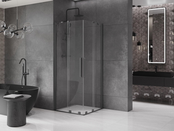 Mexen Velar Duo posuvná sprchová kabína 90 x 90 cm, transparentná, gun metal - 871-090-090-02-95