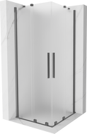 Mexen Velar Duo posuvná sprchovacia kabína 90 x 90 cm, matné sklo, Gun metal - 871-090-090-32-95