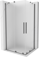 Mexen Velar Duo posuvná sprchová kabína 90 x 80 cm, matné sklo, gun metal - 871-090-080-32-95