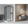 Mexen Rio štvorcová sprchová kabína 90 x 90 cm, transparentnéné, čierna + závesný bidet Rio, biela- 860-090-090-70-00-4510