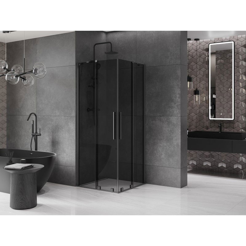 Mexen Velar Duo sprchový kút posuvný 80 x 80 cm, grafit, gun metal - 871-080-080-42-95