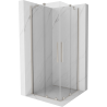 Mexen Velar Duo posuvná sprchová kabína 90 x 90 cm, transparentná, brúsený nikel - 871-090-090-02-97