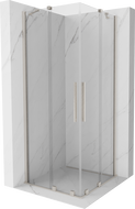 Mexen Velar Duo sprchovací kút posuvný 90 x 90 cm, priehľadný, brúsený nikel - 871-090-090-02-97