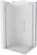 Mexen Velar Duo sprchovací kút posuvný 90 x 80 cm, mrazené sklo, brúsený nikel - 871-090-080-32-97