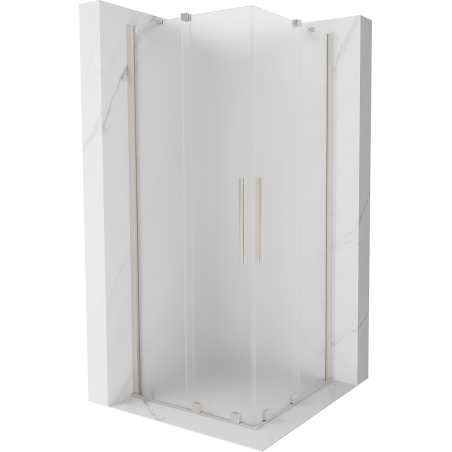 Mexen Velar Duo sprchovací kút posuvný 80 x 80 cm, mrazivý, brúsený nikel - 871-080-080-32-97