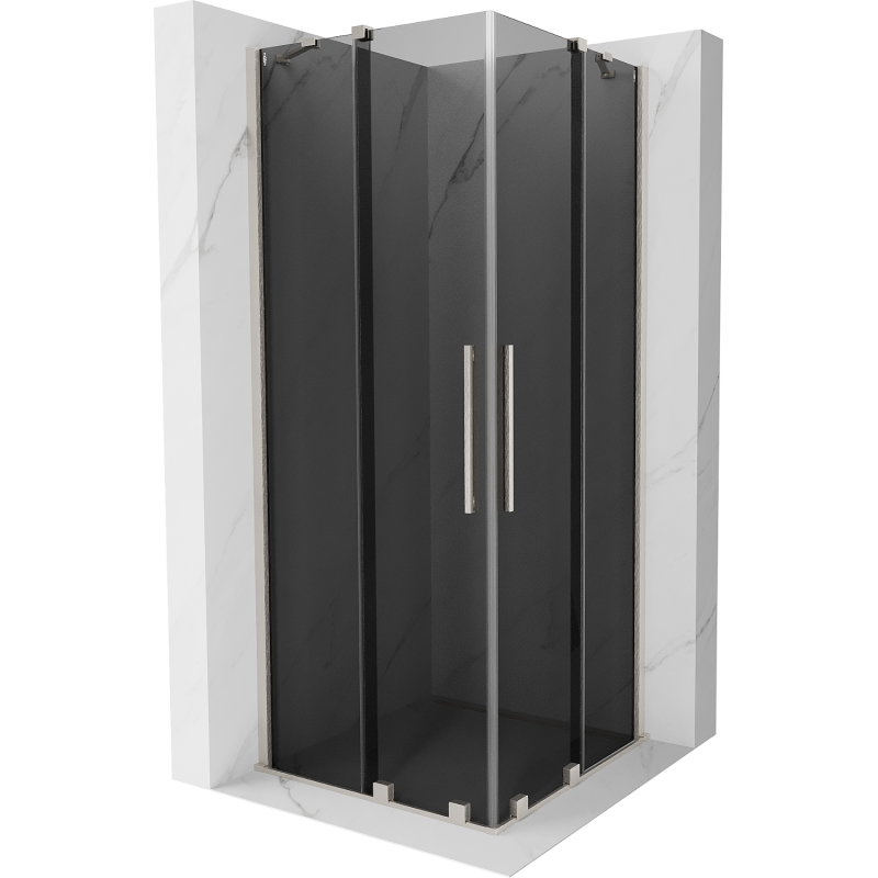 Mexen Velar Duo sprchová kabína posuvná 80 x 80 cm, grafit, brúsený nikel - 871-080-080-42-97