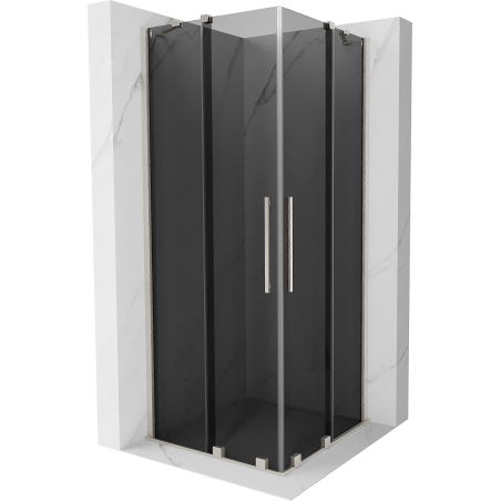 Mexen Velar Duo sprchová kabína posuvná 80 x 80 cm, grafit, brúsený nikel - 871-080-080-42-97