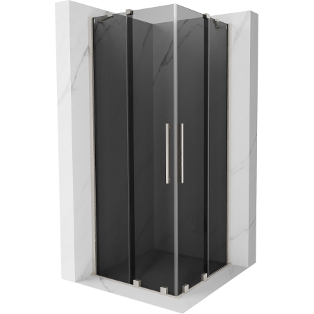 Mexen Velar Duo sprchová kabína posuvná 100 x 100 cm, grafit, brúsený nikel - 871-100-100-42-97