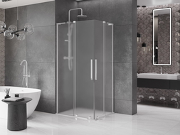 Mexen Velar L Duo posuvný sprchový kút 100 x 90 cm, mráz, chróm - 871-100-090-02-33-01