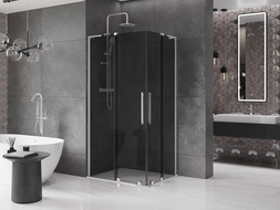 Mexen Velar L Duo sprchovací kút s posuvnými dverami 100 x 90 cm, grafit, chróm - 871-100-090-02-43-01