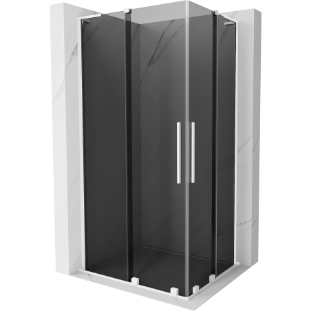 Mexen Velar L Duo posuvná sprchová kabína 90 x 80 cm, grafit, biela - 871-090-080-02-43-20