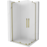 Mexen Velar L Duo posuvná sprchová kabína 90 x 80 cm, matné sklo, zlatá - 871-090-080-02-33-50