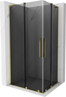 Mexen Velar L Duo sprchová kabína zasúvacia 100 x 90 cm, grafit, zlatá - 871-100-090-02-43-50