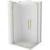 Mexen Velar L Duo sprchovací kút posuvný 100 x 90 cm, matné sklo, zlatá brúsená - 871-100-090-02-33-55
