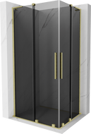 Mexen Velar L Duo sprchovací kút posuvný 100 x 90 cm, grafit, zlatý kartáčovaný - 871-100-090-02-43-55