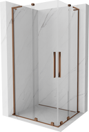 Mexen Velar L Duo sprchovací kút posuvný 90 x 80 cm, transparentný, ružové zlato - 871-090-080-02-03-60