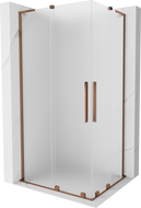 Mexen Velar L Duo sprchový kút posuvný 100 x 90 cm, matné sklo, ružové zlato - 871-100-090-02-33-60