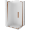 Mexen Velar L Duo posuvná sprchová kabína 100 x 90 cm, mrazené, brúsená meď - 871-100-090-02-33-65