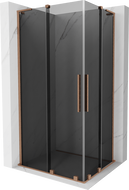 Mexen Velar L Duo sprchovací kút posuvný 100 x 90 cm, grafit, brúsená meď - 871-100-090-02-43-65